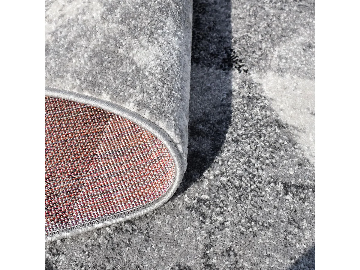 tapis chambre 150x220 tissé gris et crème rectangle motif géométrique SOLTAM