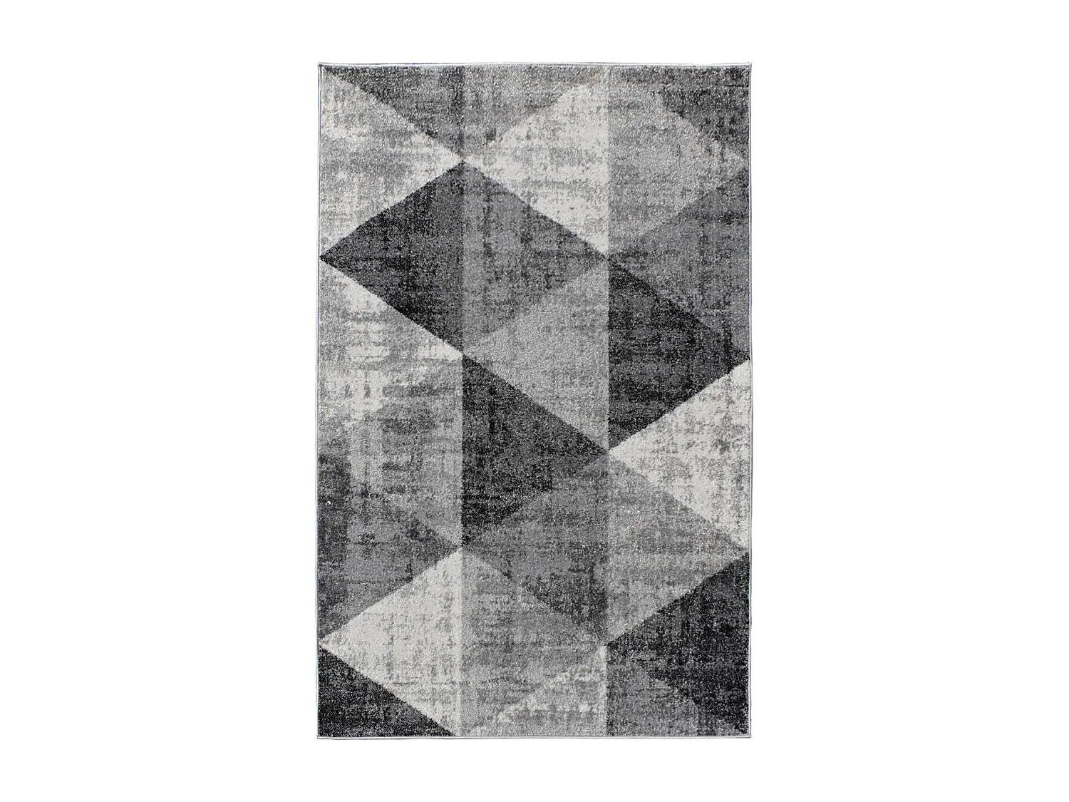tapis chambre 150x220 tissé gris et crème rectangle motif géométrique SOLTAM