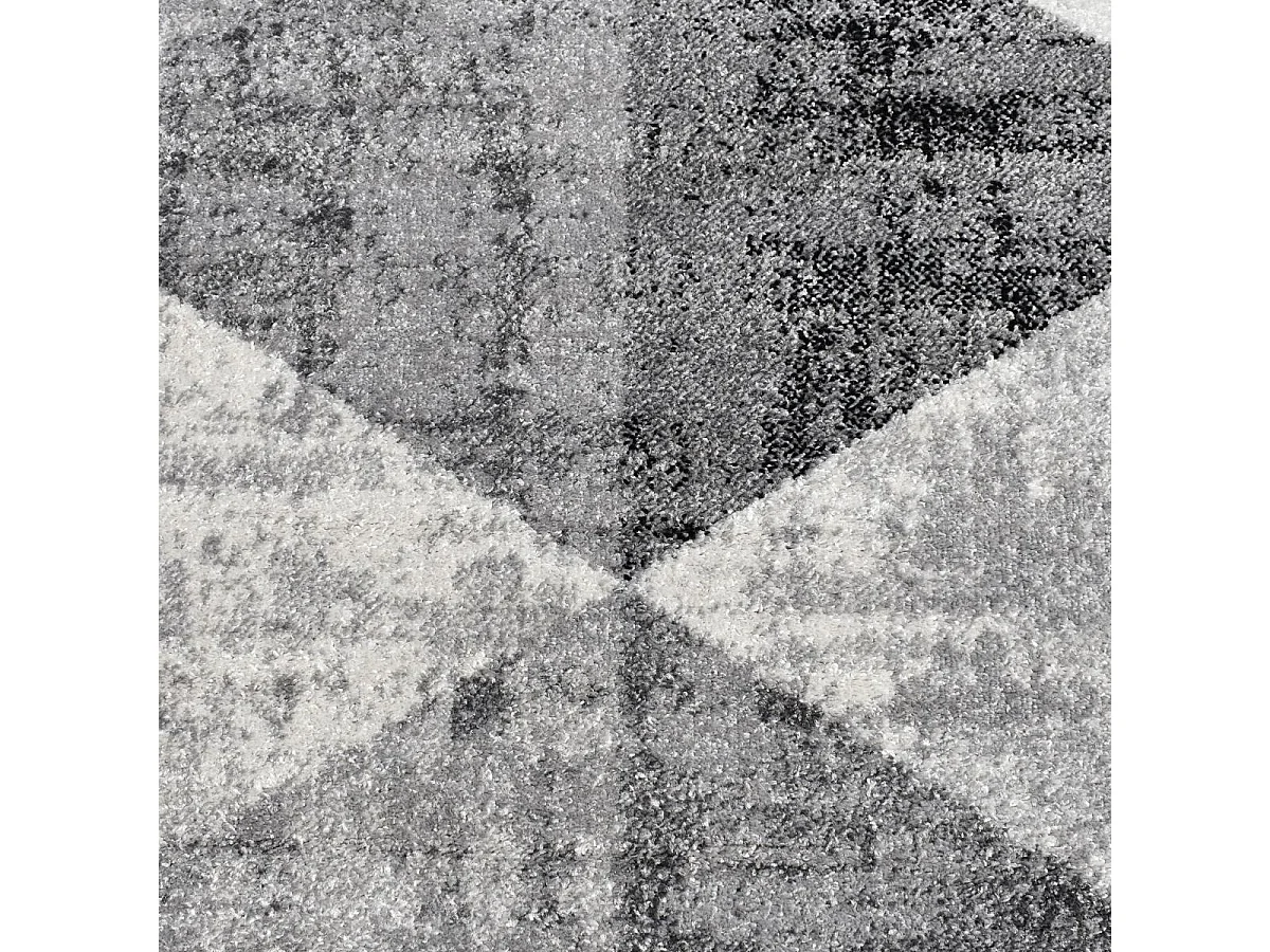 tapis chambre 150x220 tissé gris et crème rectangle motif géométrique SOLTAM