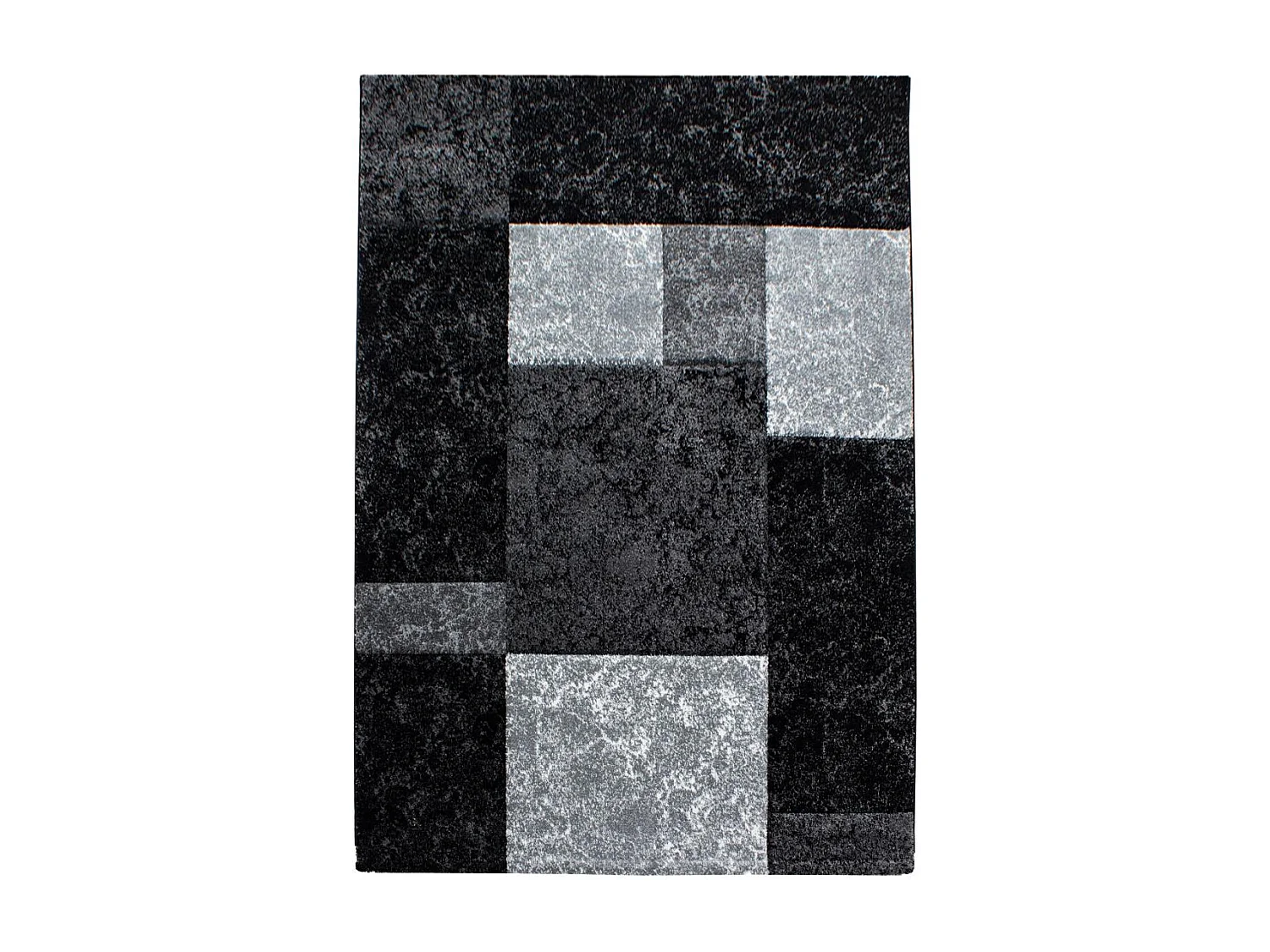 tappeto da soggiorno grande 200x290 intrecciato motivo geometrico rettangolo nero e grigio