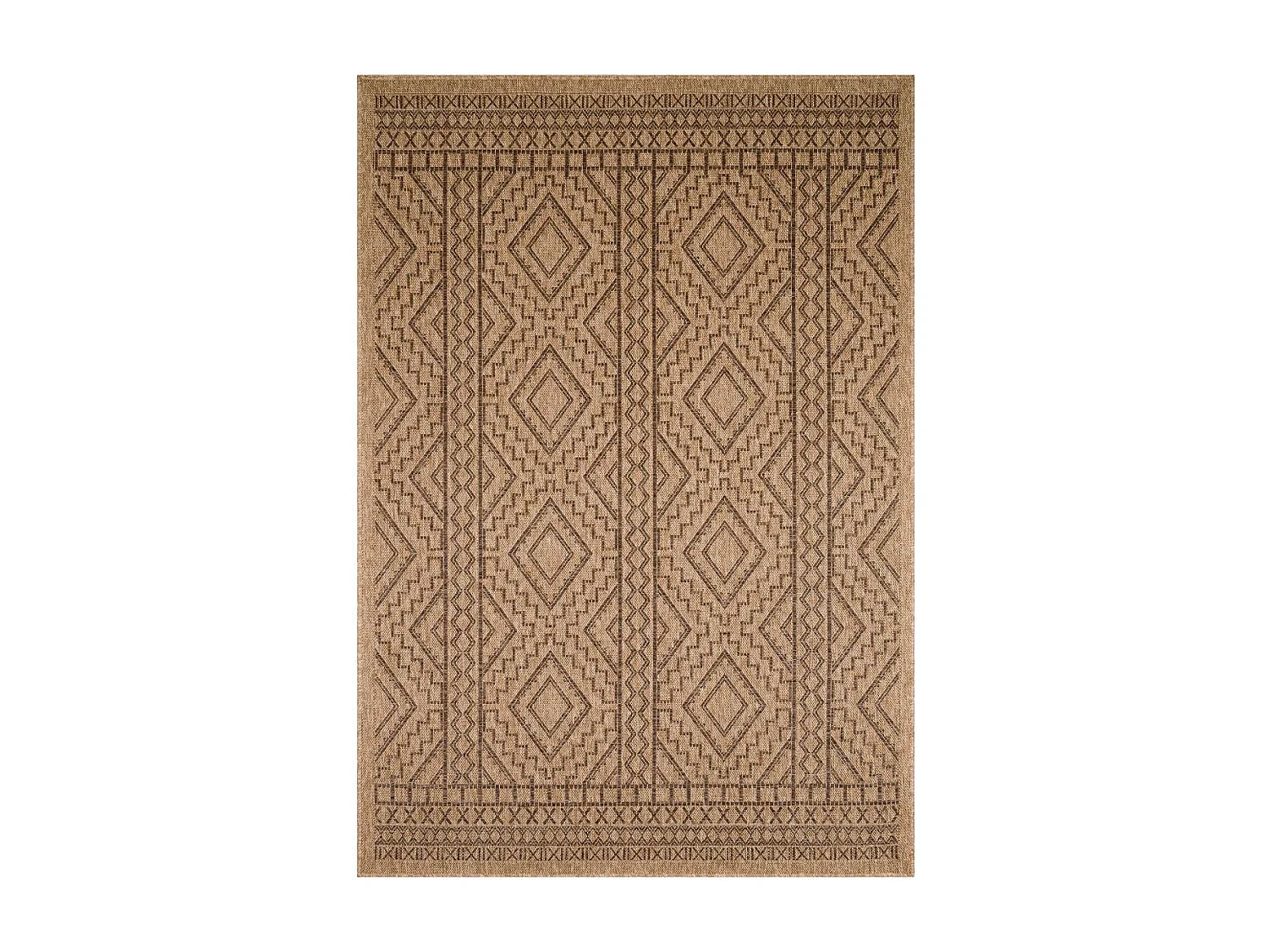 Tapis extérieur 160x230 tissé kilim marron JUTE ART 2