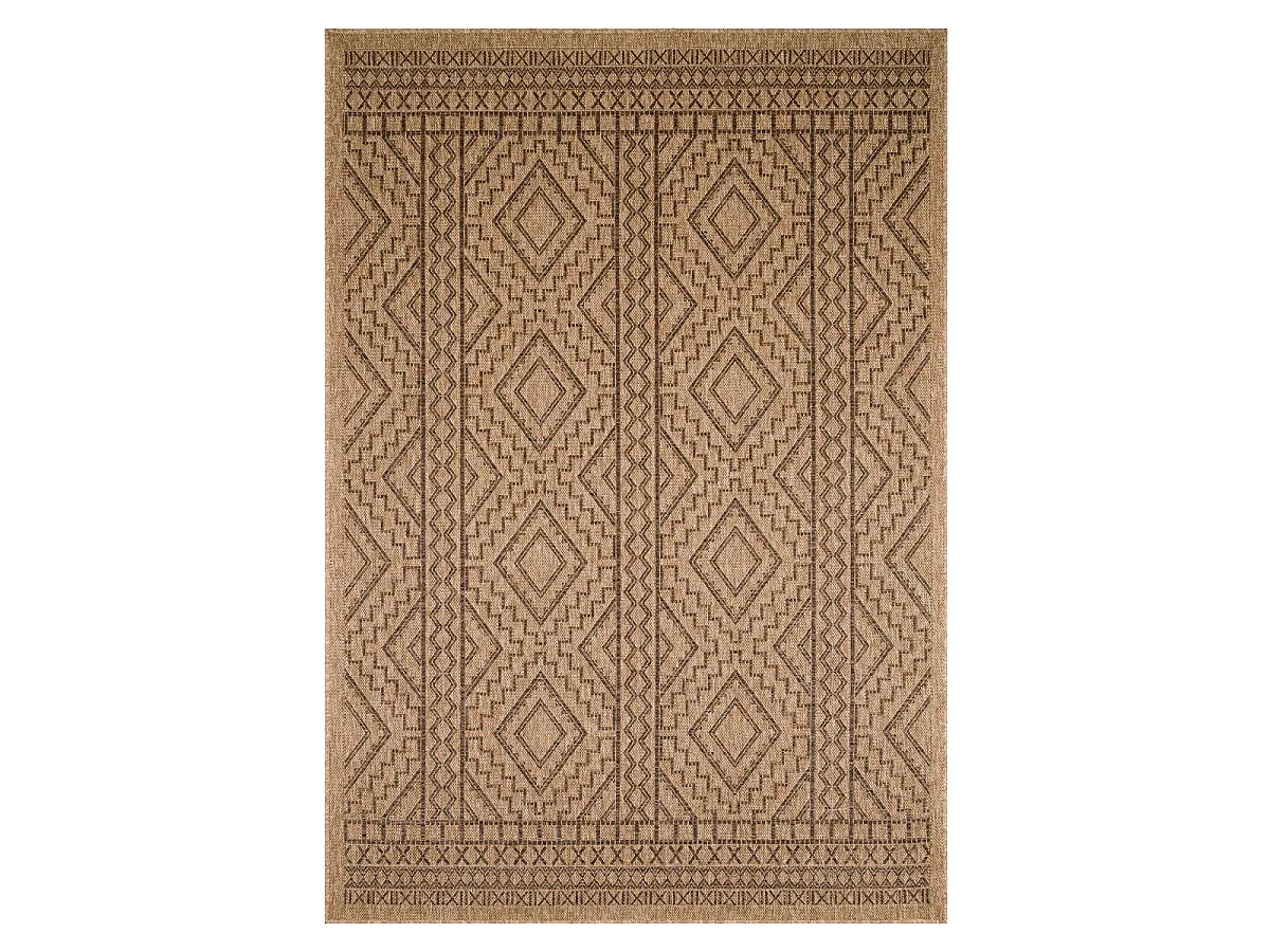 Tapis extérieur 160x230 tissé kilim marron JUTE ART 2