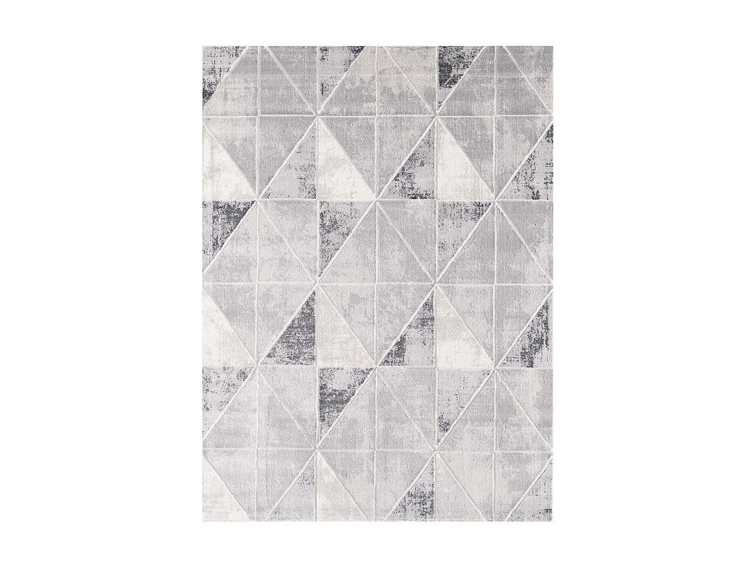 tapis salon 120x160 tissé gris clair rectangle motif géométrique LYN7 VOLITRO