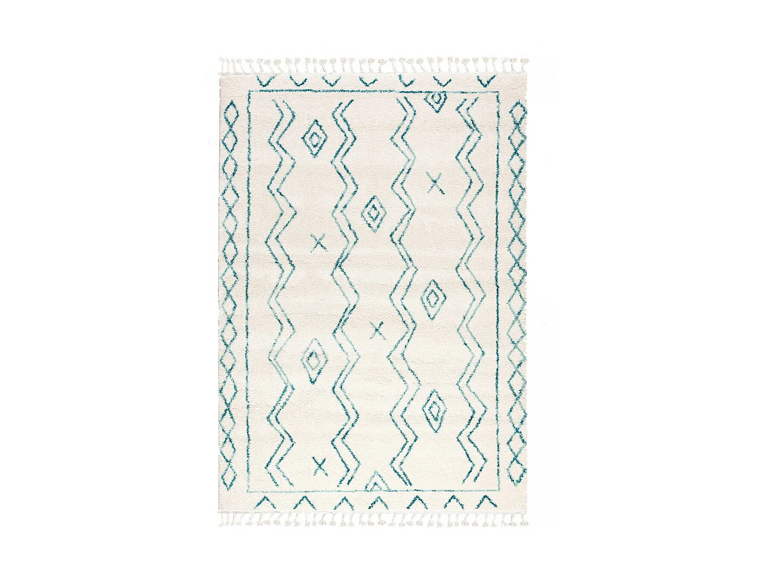 Tapis berbère 160x230 tissé motif ethnic LYN5 MADIDA crème