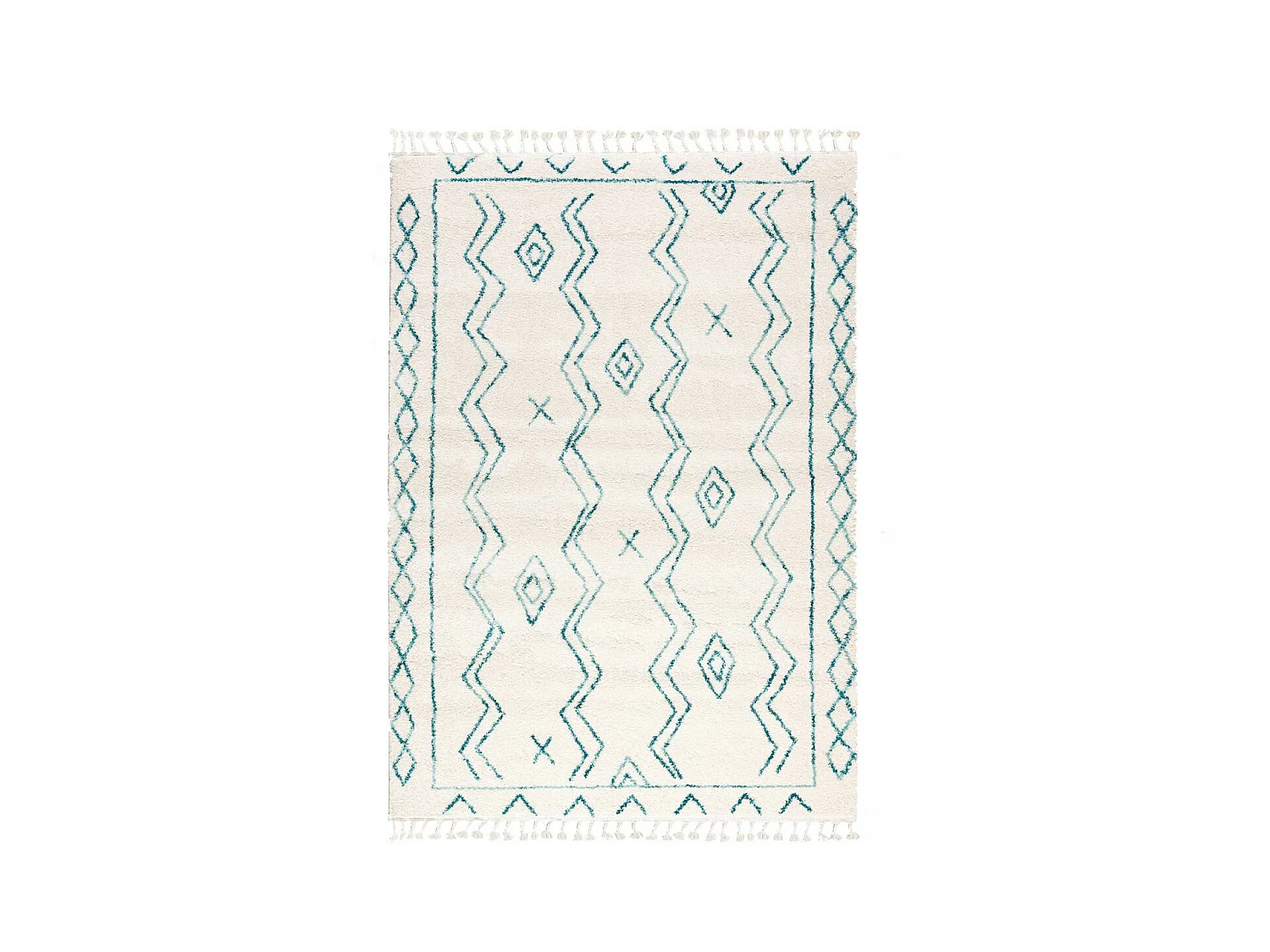 Tapis berbère 160x230 tissé motif ethnic LYN5 MADIDA crème