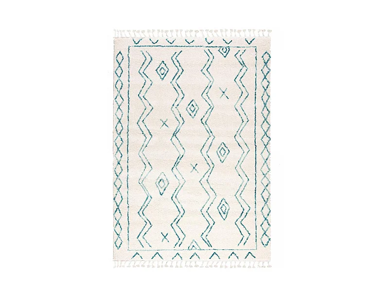 Tapis berbère 160x230 tissé motif ethnic LYN5 MADIDA crème