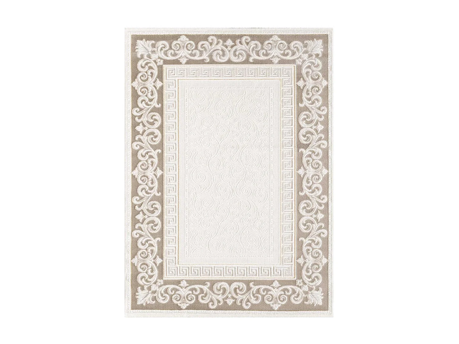 tapis chambre 80x150 tissé marron et gris rectangle motif simple LYN7 ASTA