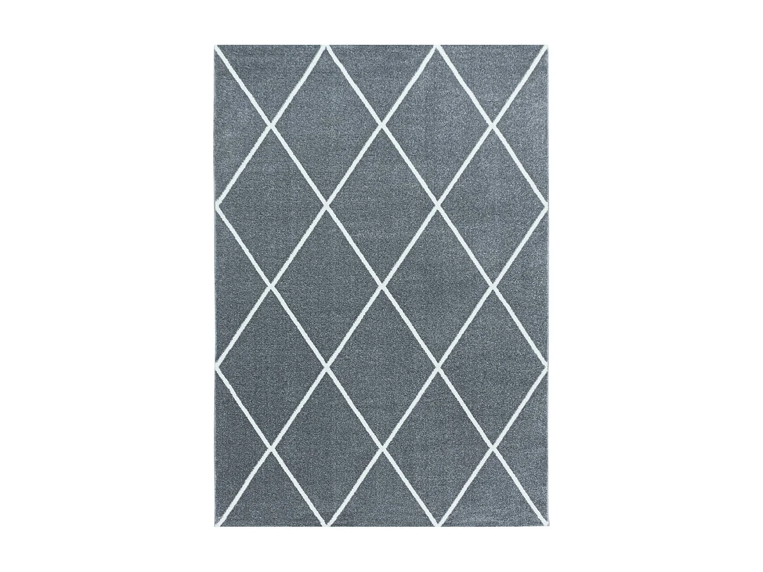 tapis entrée 80x150 tissé gris et blanc rectangle motif scandinave BENAPO