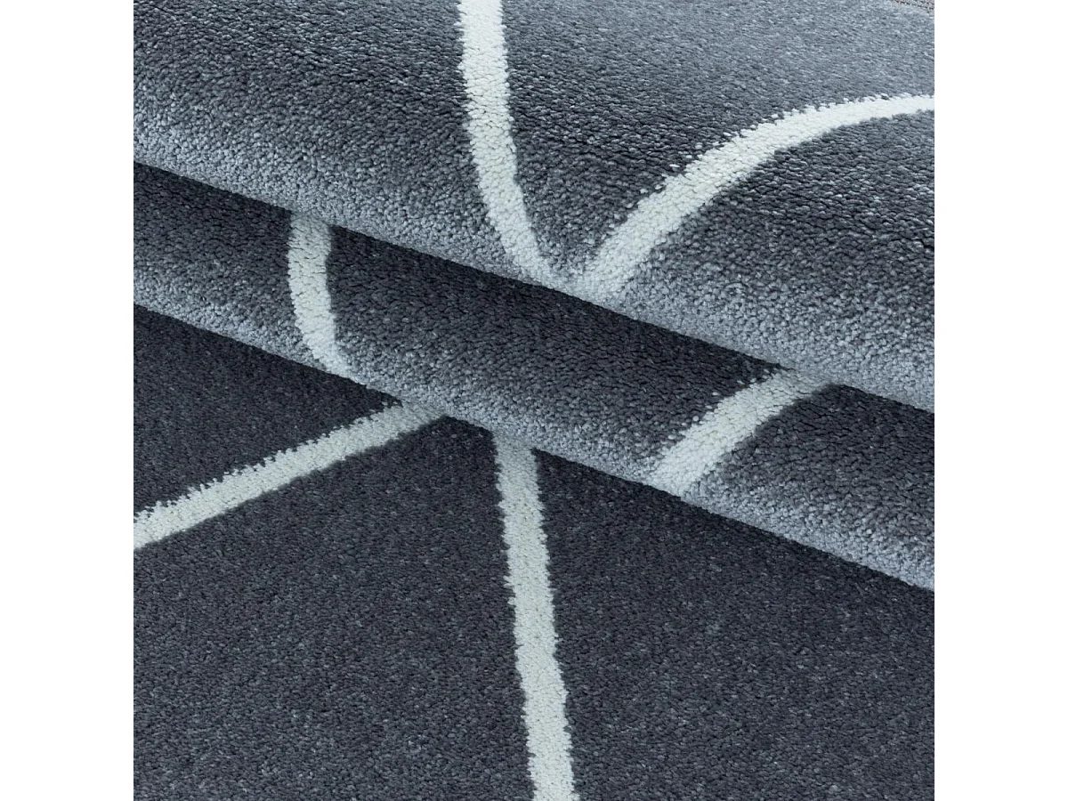 tapis entrée 80x150 tissé gris et blanc rectangle motif scandinave BENAPO