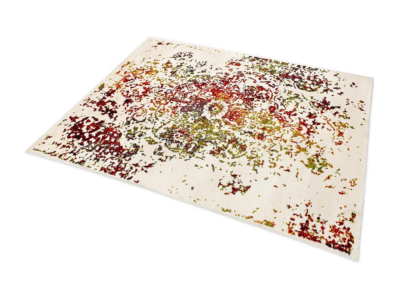 Tapis oriental Ø120cm rond multicolore tissé motif ancestral DESTRUCT 2