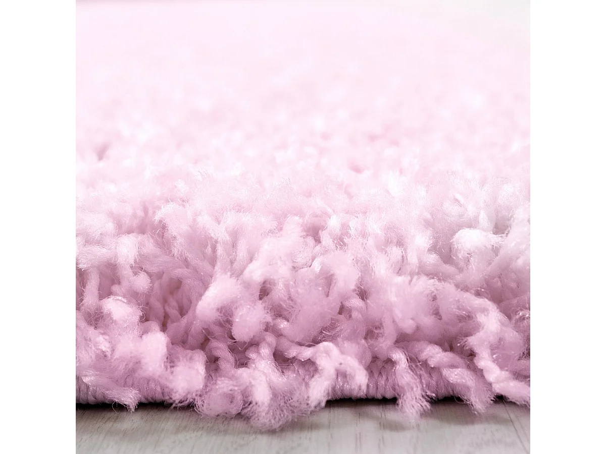 Tappeto Shaggy a pelo lungo 200x290 rettangolo intrecciato rosa fantasia unita UNI L