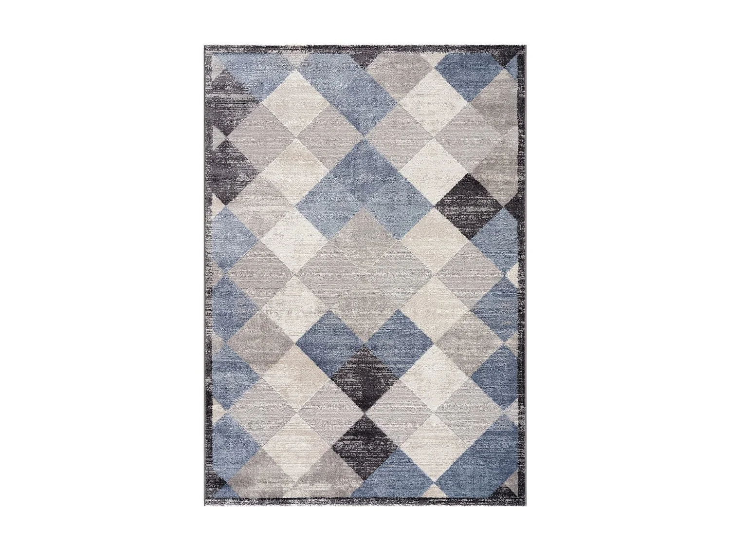 tapis salon 200x280 tissé gris clair et gris foncé rectangle motif géométrique