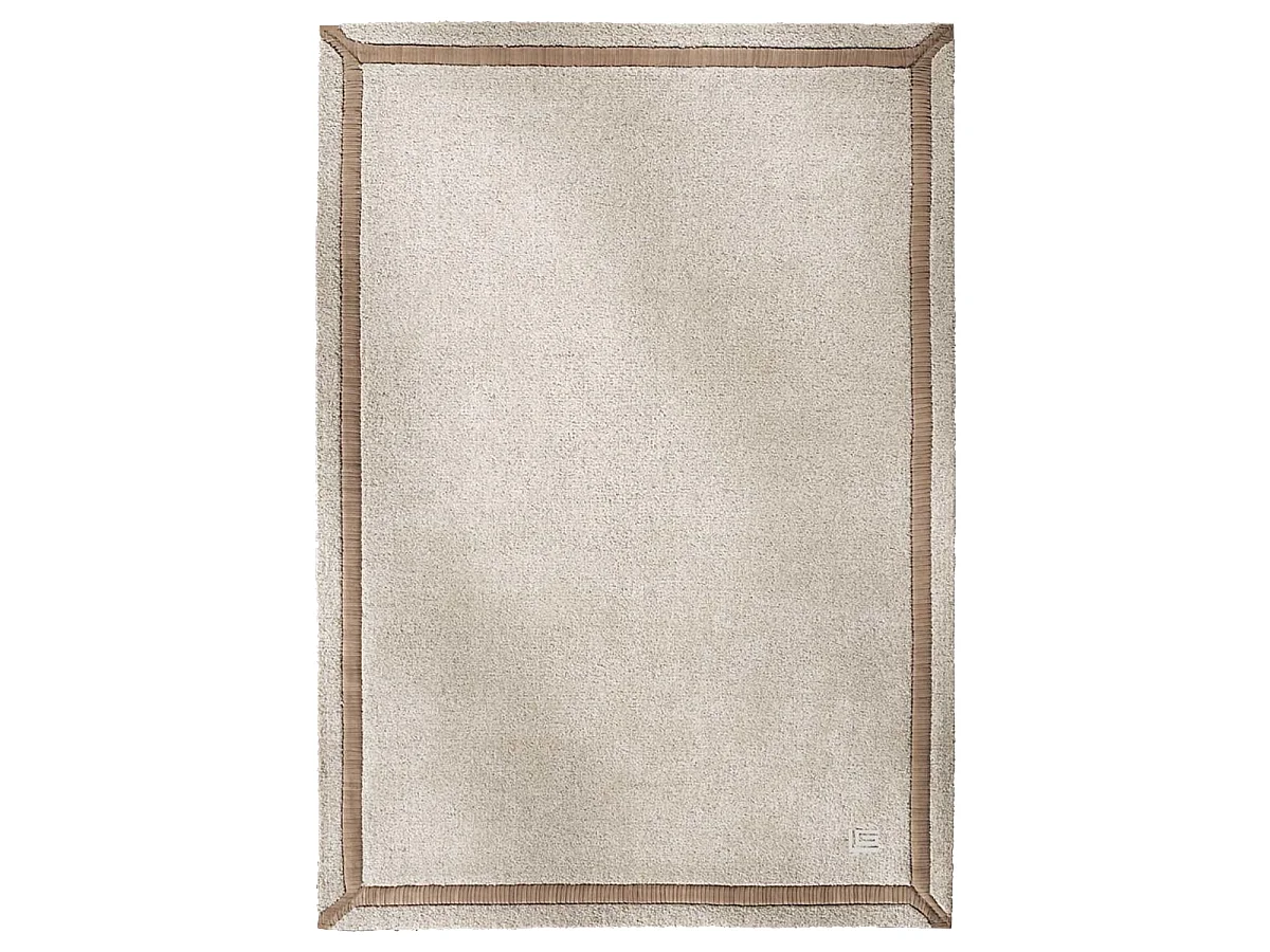 tapis salon 160x230 fait main en viscose gris rectangle ABRA SAND