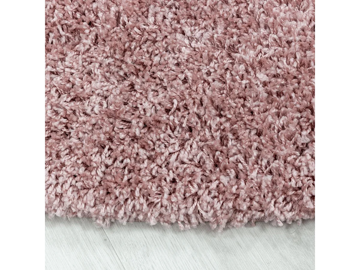 Tapis poils longs shaggy 160x230 rectangle tissé rose motif uni UNI I