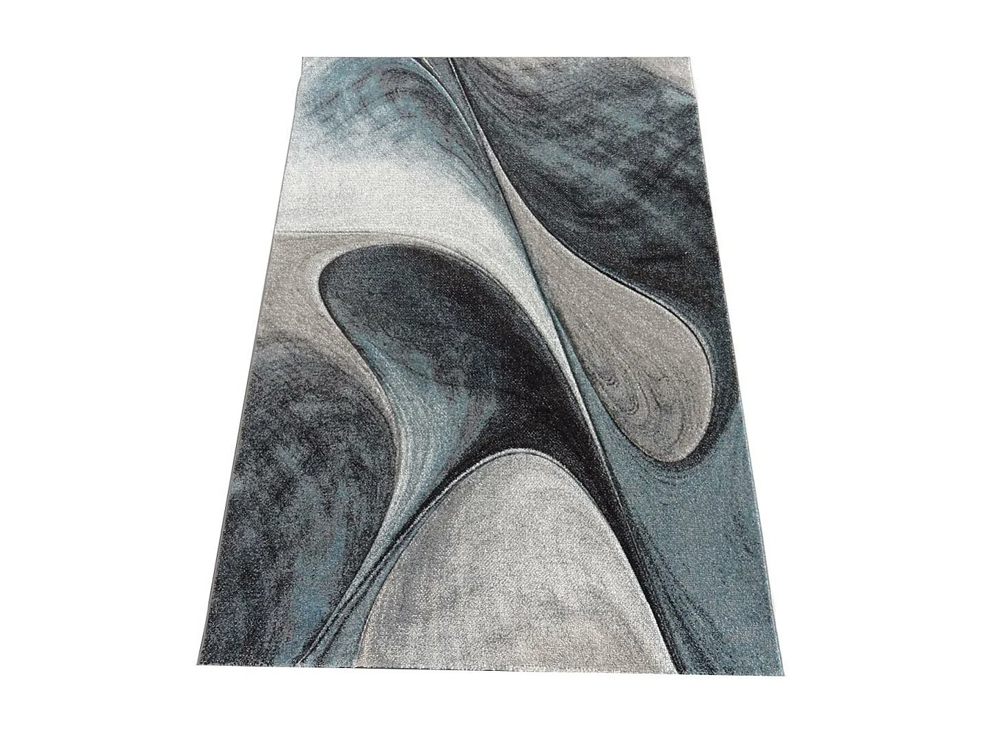 tapis salle à manger 200x290 tissé bleu et gris rectangle Motif rond GARCA