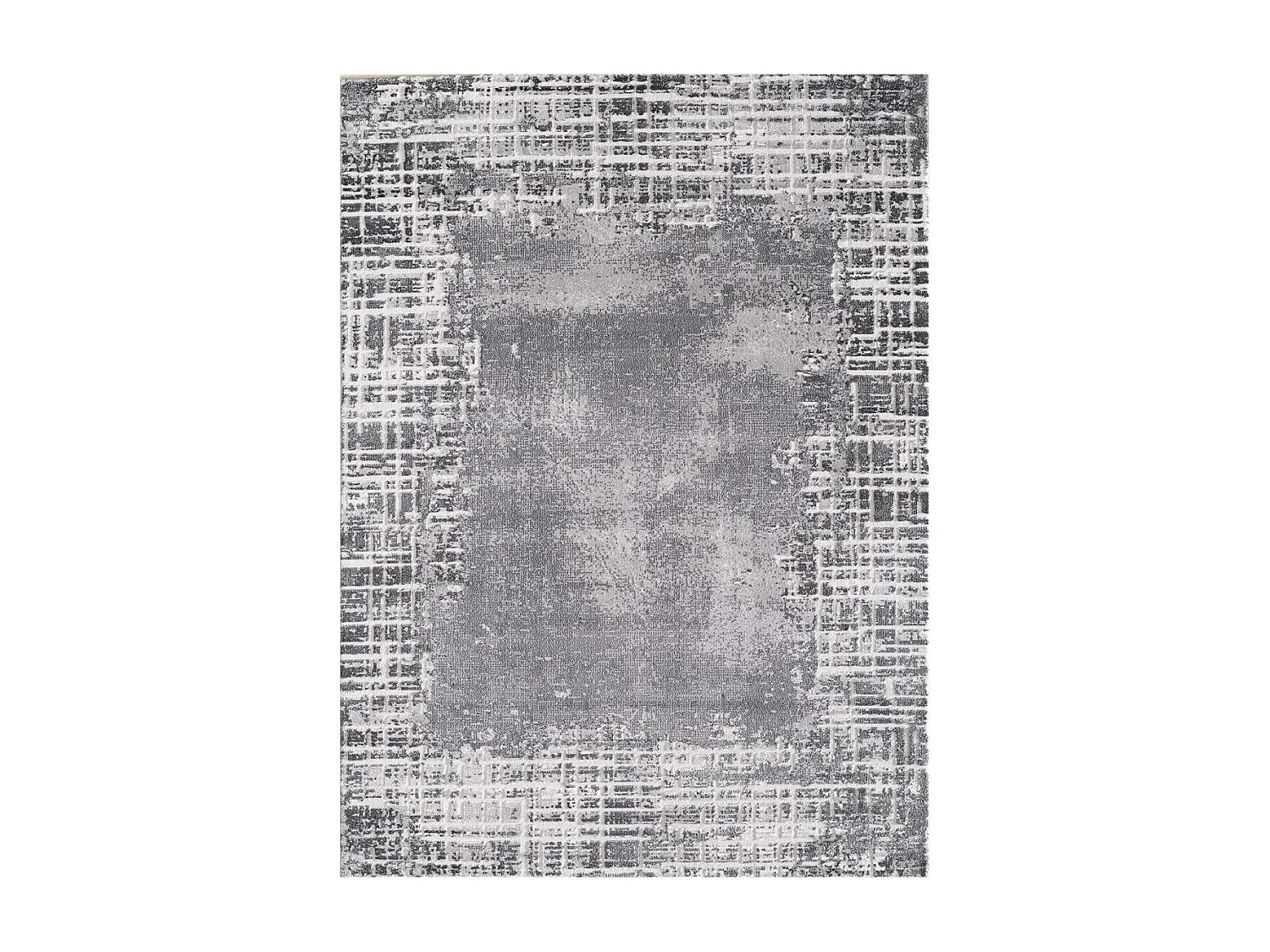 tapis salon 160x220 tissé gris clair rectangle motif géométrique LYN7 RAMAS