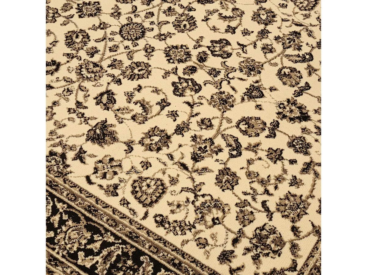 Tapis oriental 160x225 rectangle ivoire tissé motif ancestral LYN1 NOMED