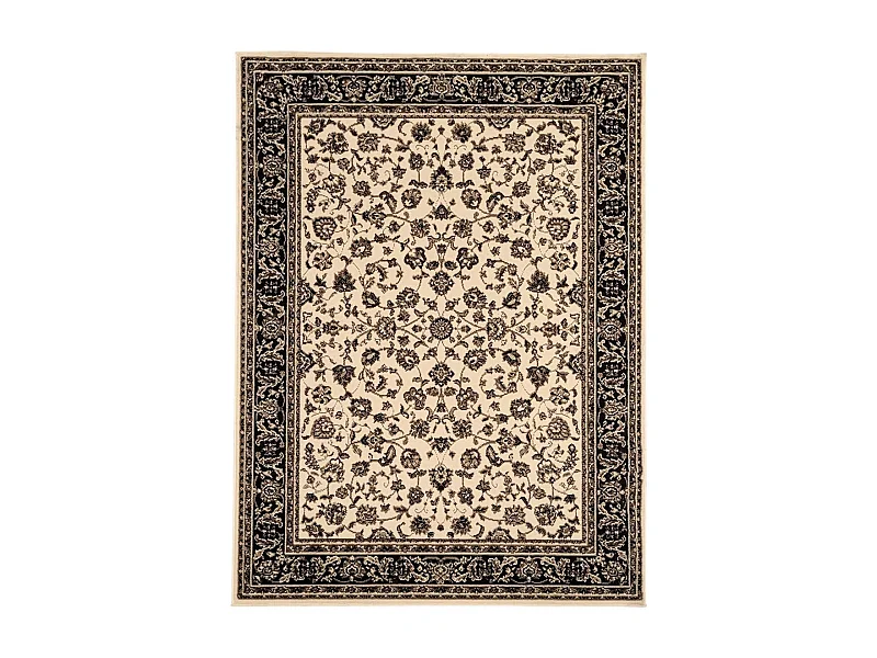 Tapis oriental 160x225 rectangle ivoire tissé motif ancestral LYN1 NOMED