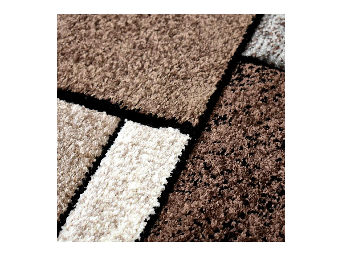 tapis salle à manger 200x290 tissé beige rectangle motif géométrique LYN8 GEOME