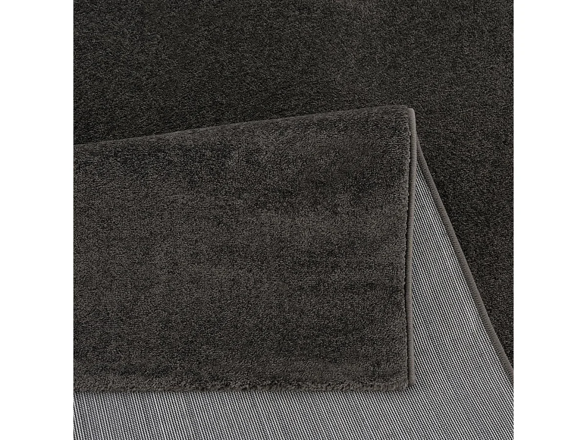 tapis salon 160x230 tissé gris foncé rectangle motif uni NOSSA