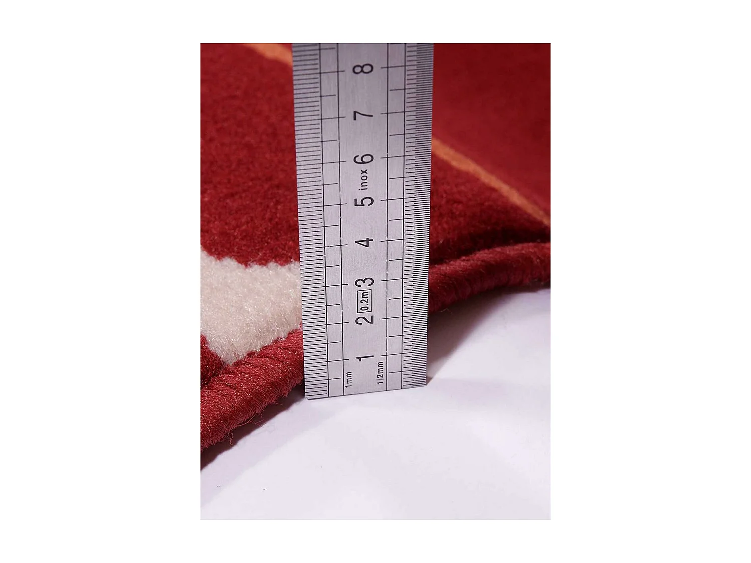 tapis chambre 80x150 tissé rouge rectangle motif abstrait LYN1 MALMO