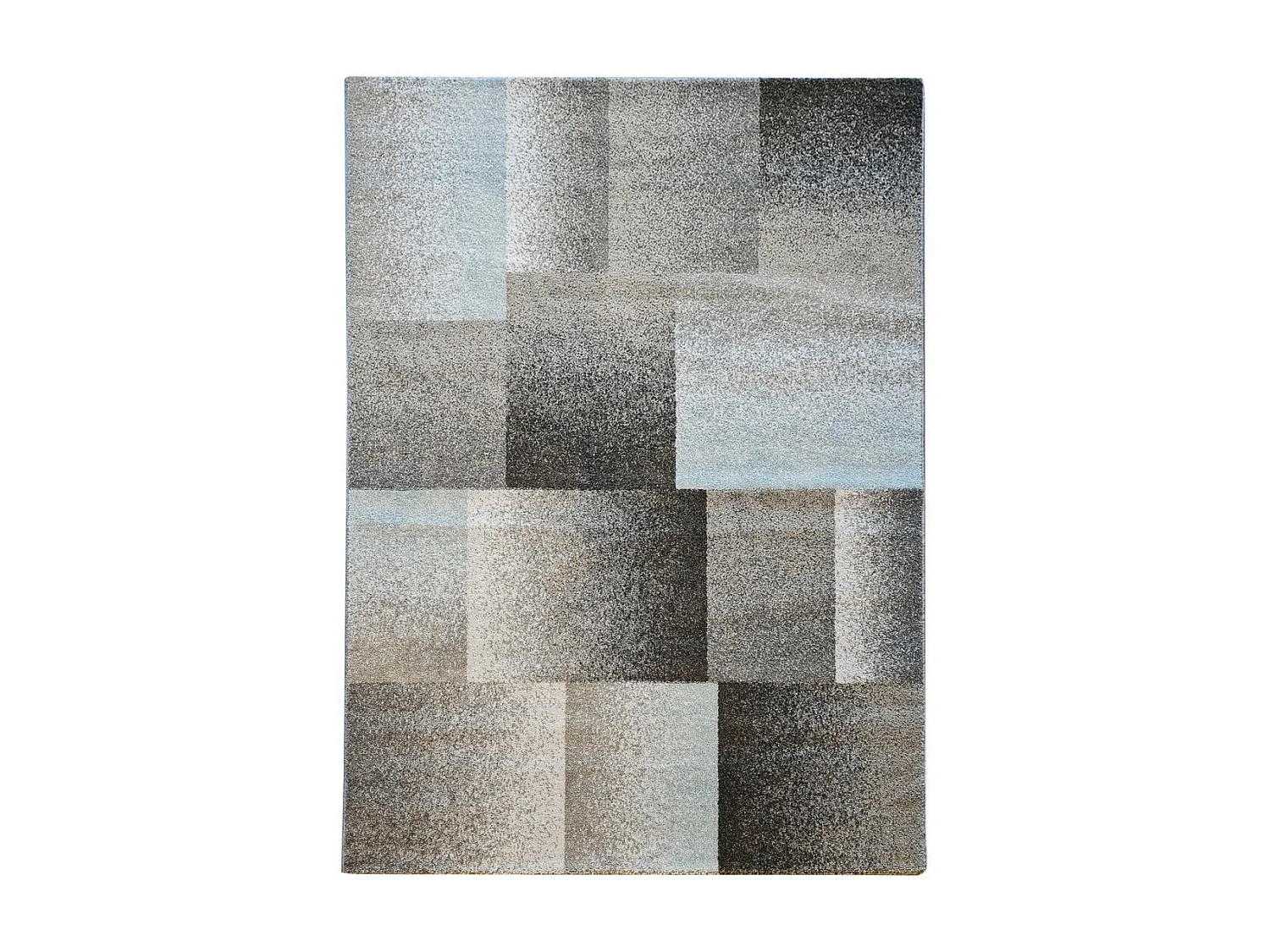 tapis chambre 80x150 tissé bleu et gris rectangle motif géométrique DERBY