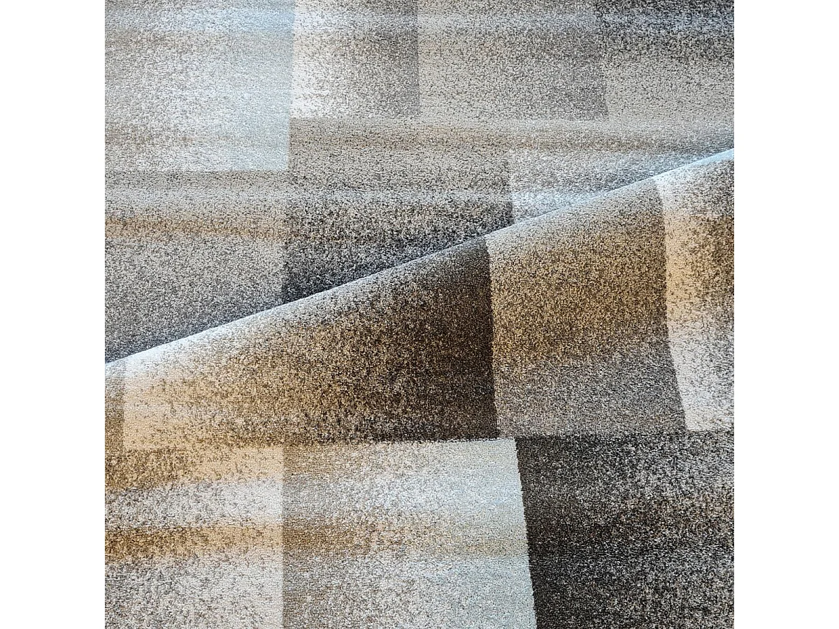 tapis chambre 80x150 tissé bleu et gris rectangle motif géométrique DERBY