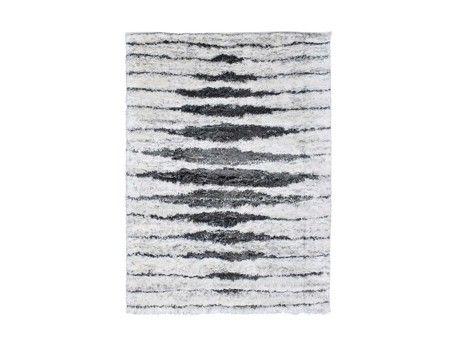 Tapis longs poils shaggy 160x220 rectangle tissé crème motif berbère LYN4 DOUX 5