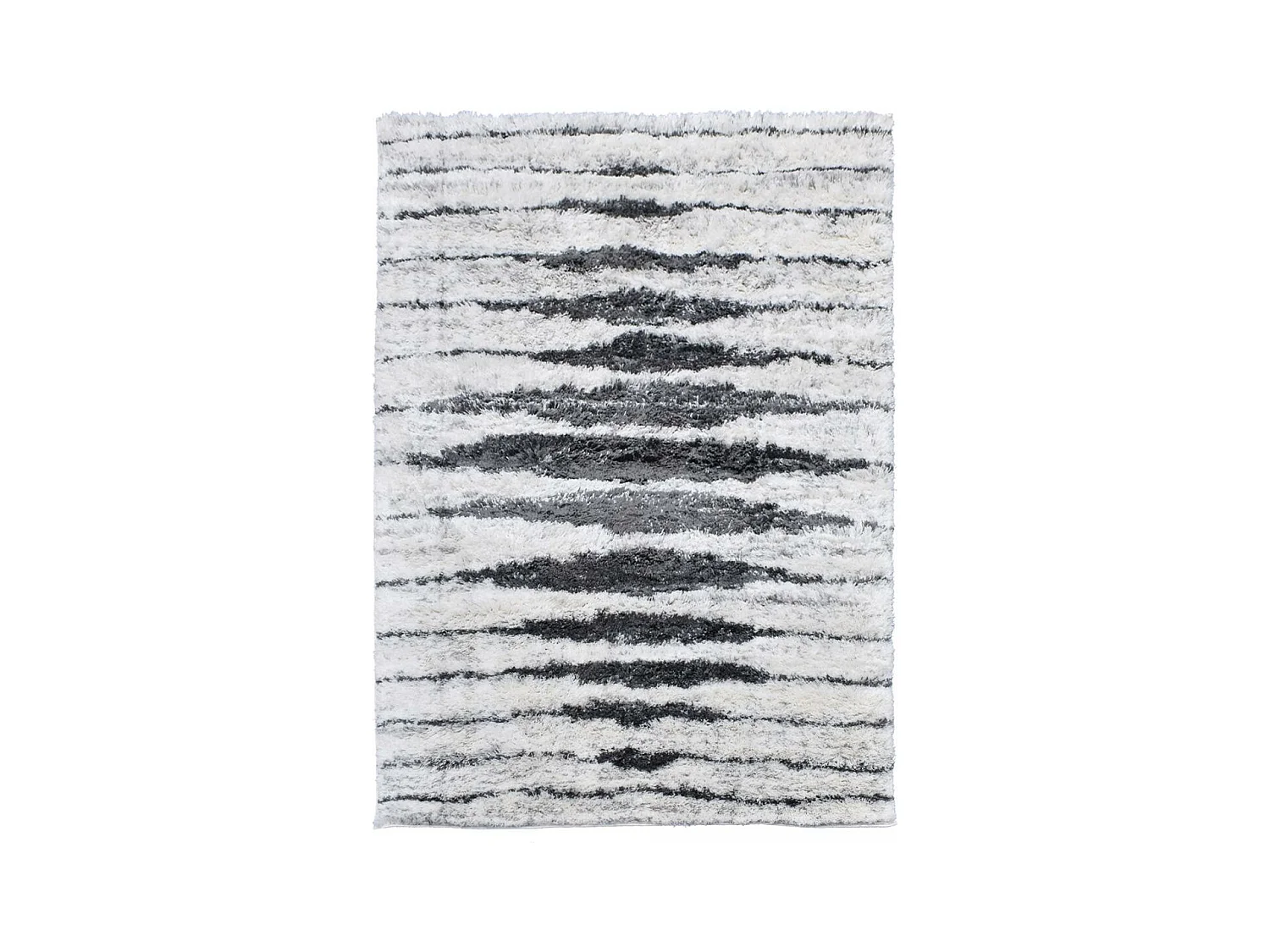 Tapis longs poils shaggy 160x220 rectangle tissé crème motif berbère LYN4 DOUX 5