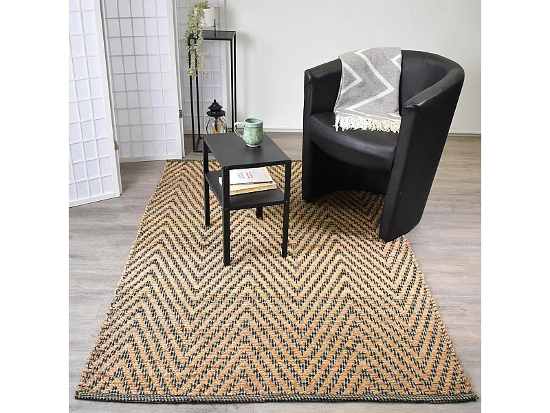 Tapis en jute 160x230 fait à la main beige JUVRON