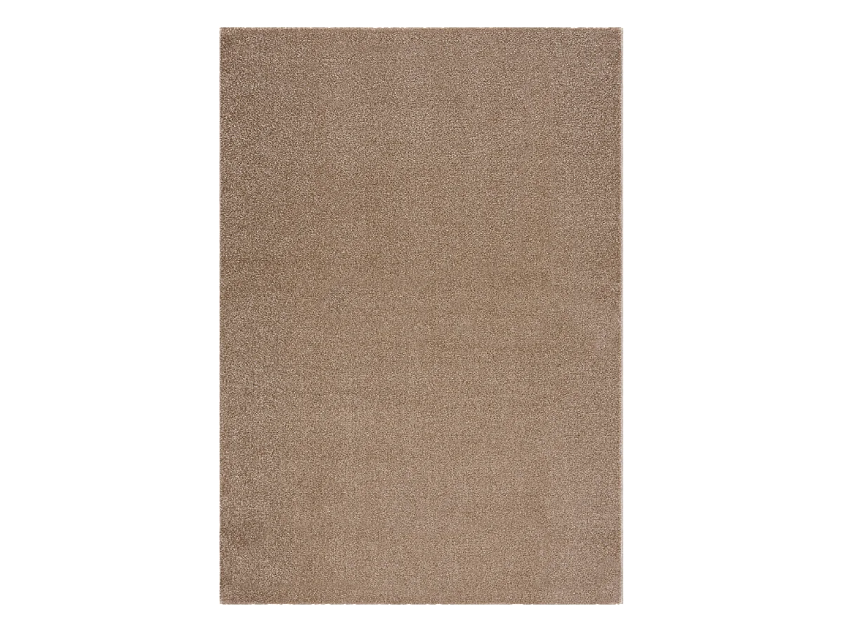 tapis salle de réception Ø120cm tissé beige rond motif uni NOSSA