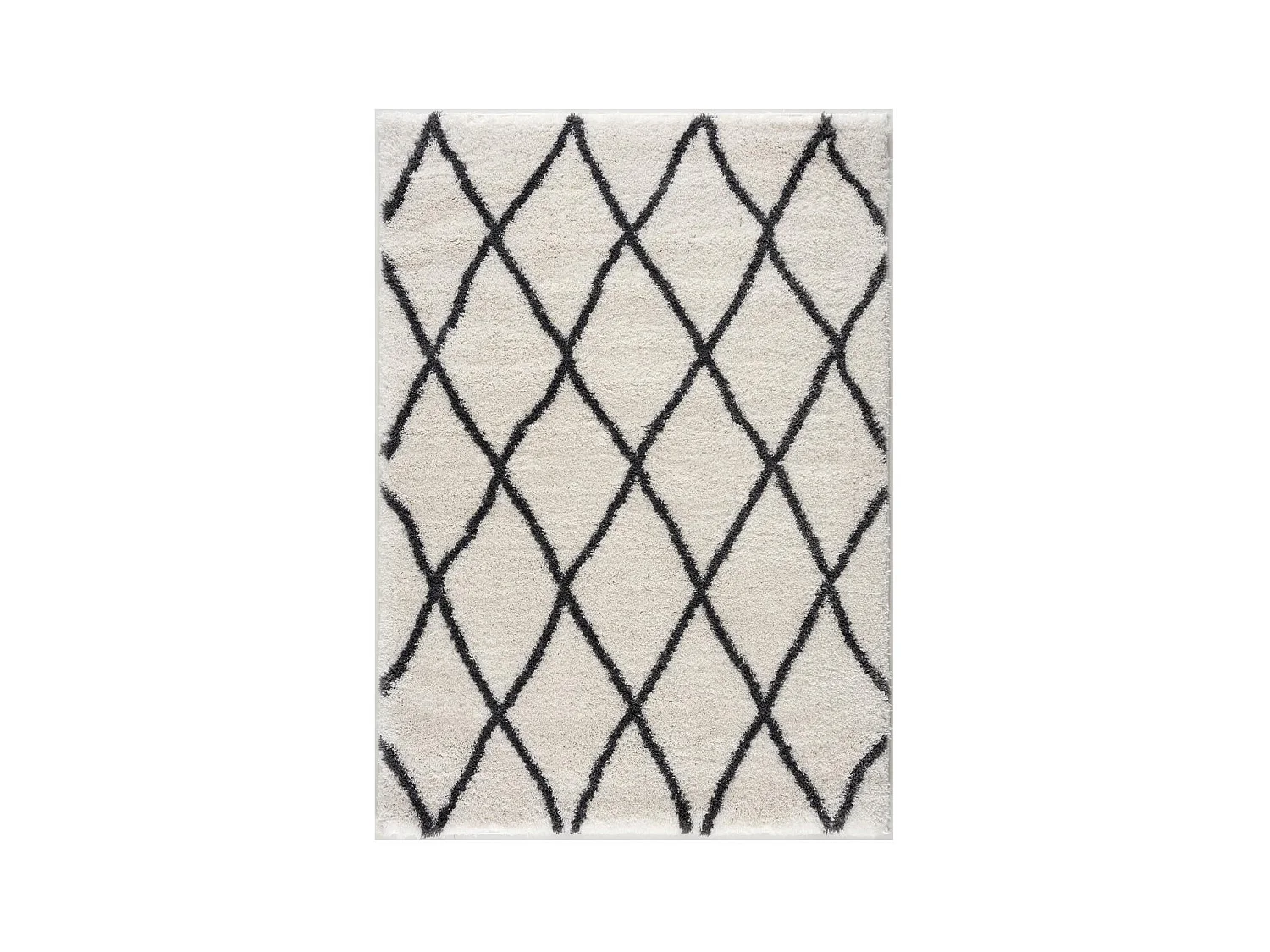 Tapis berbère 120x170 tissé motif ethnic LYN4 BENYLE A crème
