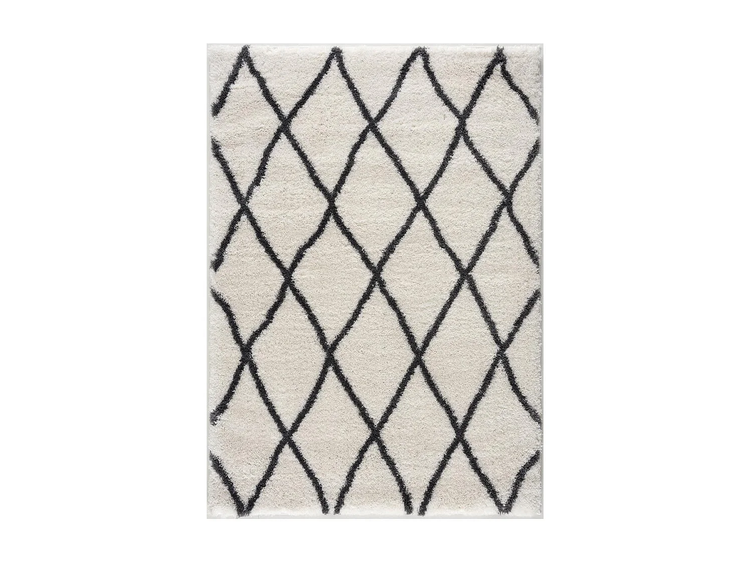 Tapis berbère 120x170 tissé motif ethnic LYN4 BENYLE A crème