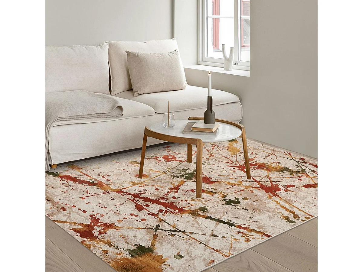 alfombra de entrada 60x110 tejida rectangular multicolor con motivos étnicos ABTRACT