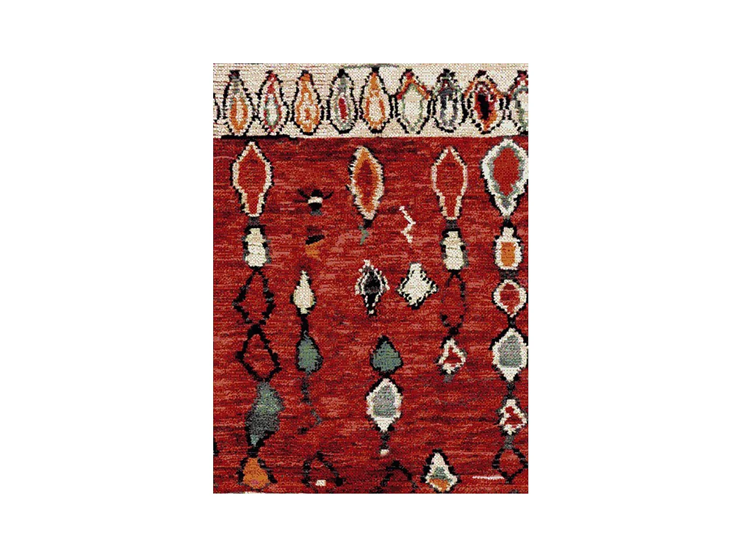 Tapis berbère 140x200 tissé motifs tribaux LYN8 MOROCO rouge