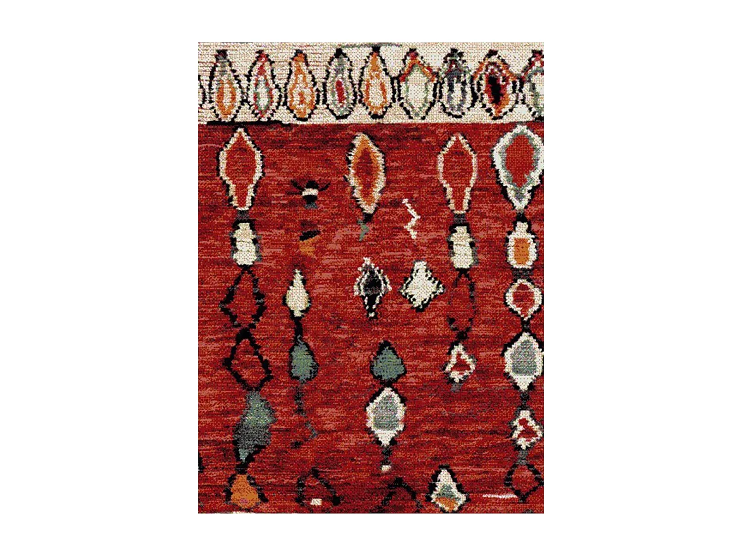 Tapis berbère 140x200 tissé motifs tribaux LYN8 MOROCO rouge