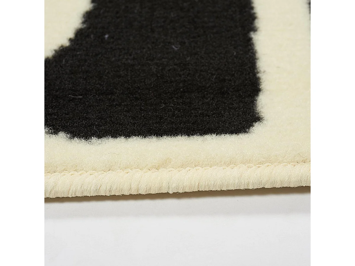 tapis chambre 80x150 tissé noir rectangle motif géométrique LYN1 QR