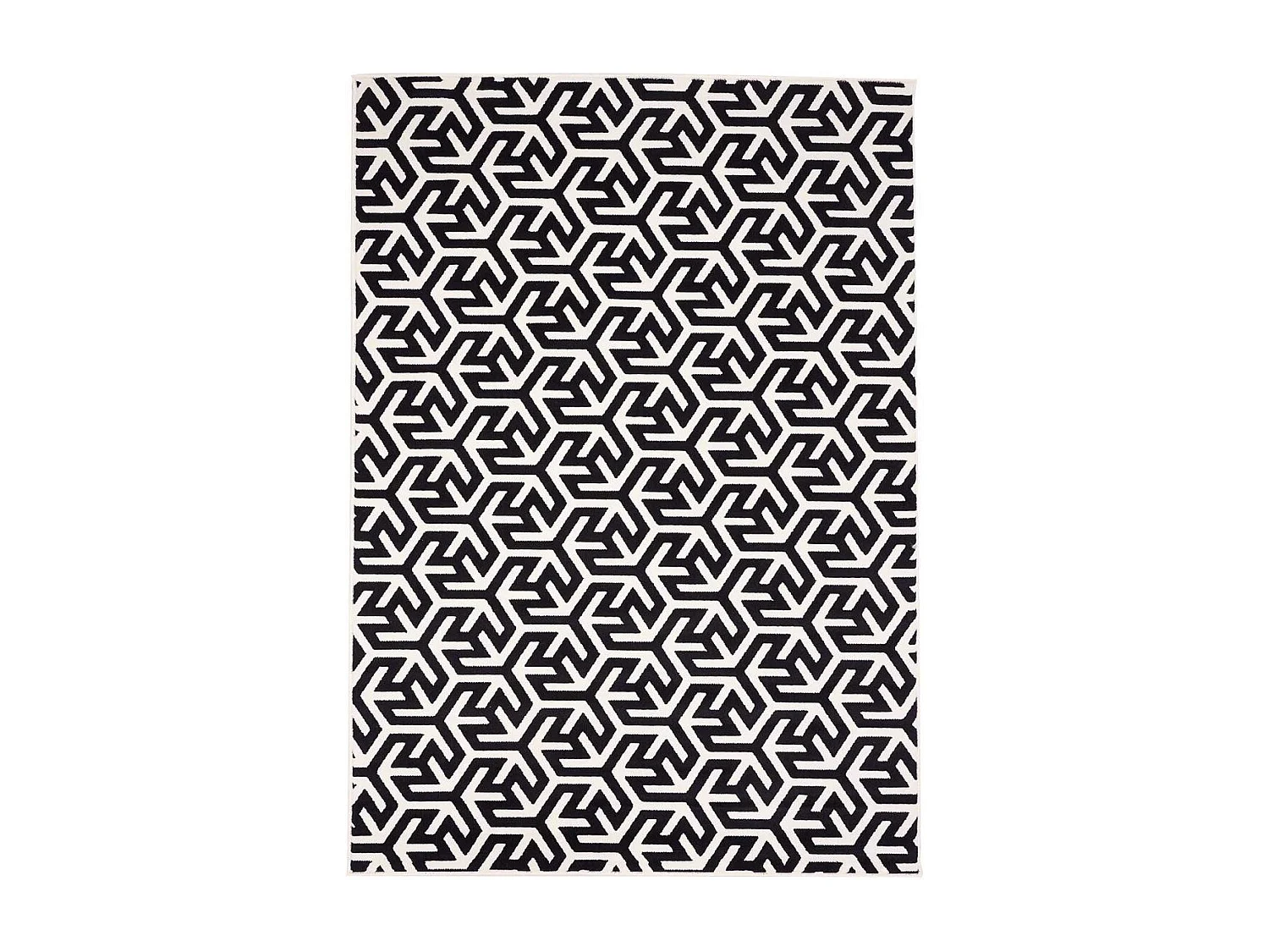 tapis chambre 60x110 tissé noir rectangle motif géométrique AF2 NICE