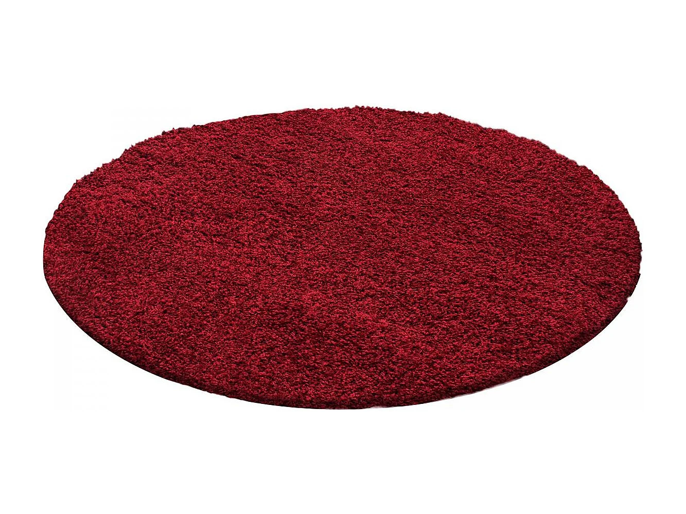Tapis poils longs shaggy 140x200 rectangle tissé rouge motif uni UNI L