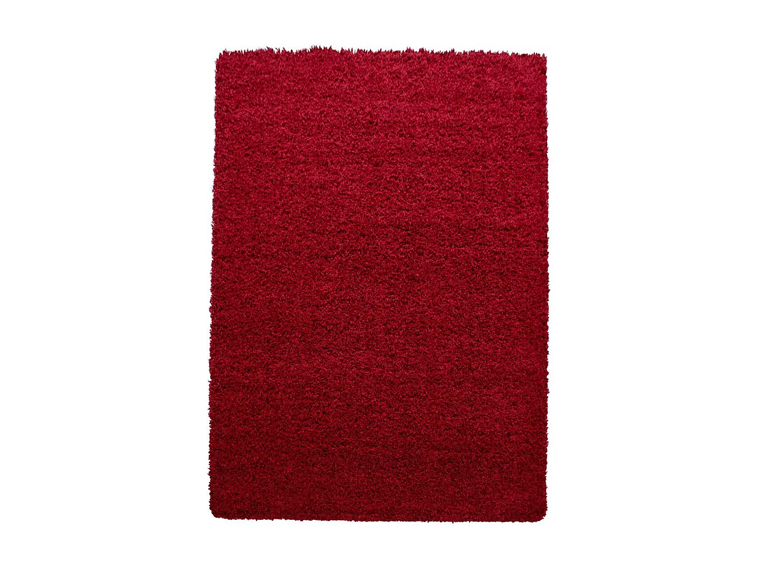 Alfombra Shaggy de pelo largo 140x200 rectangular tejida color rojo liso UNI L