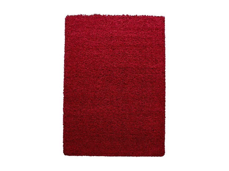 Tappeto Shaggy a pelo lungo 140x200 rettangolo intrecciato rosso fantasia unita UNI L
