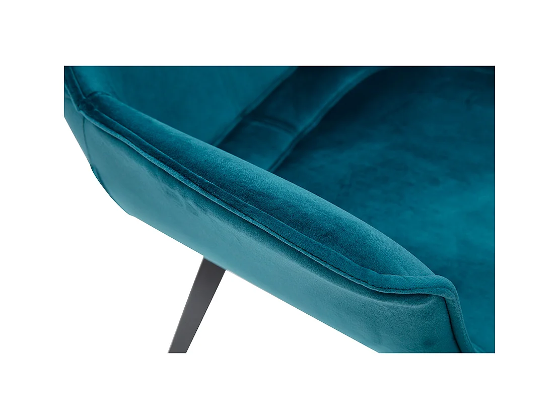 Sedia design in tessuto petrolio e piedi metallo nero VOLO