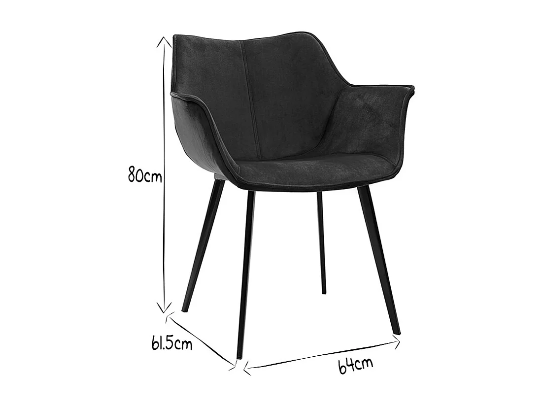 Chaise design en tissu velours bleu pétrole et métal noir VOLO