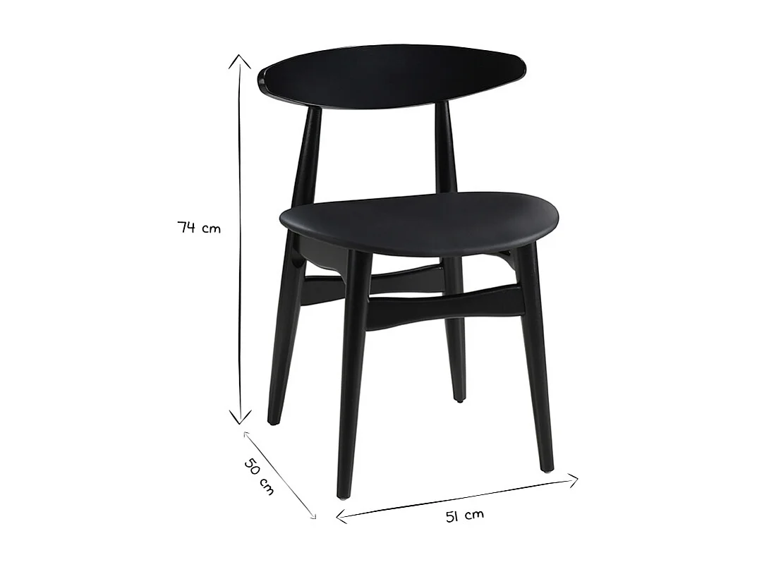 Set di 2 sedie in legno nero WALFORD