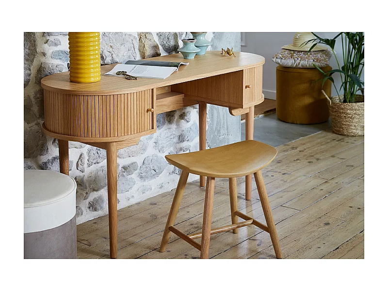 Hocker aus Nussbaum H46,5 cm DEMORY