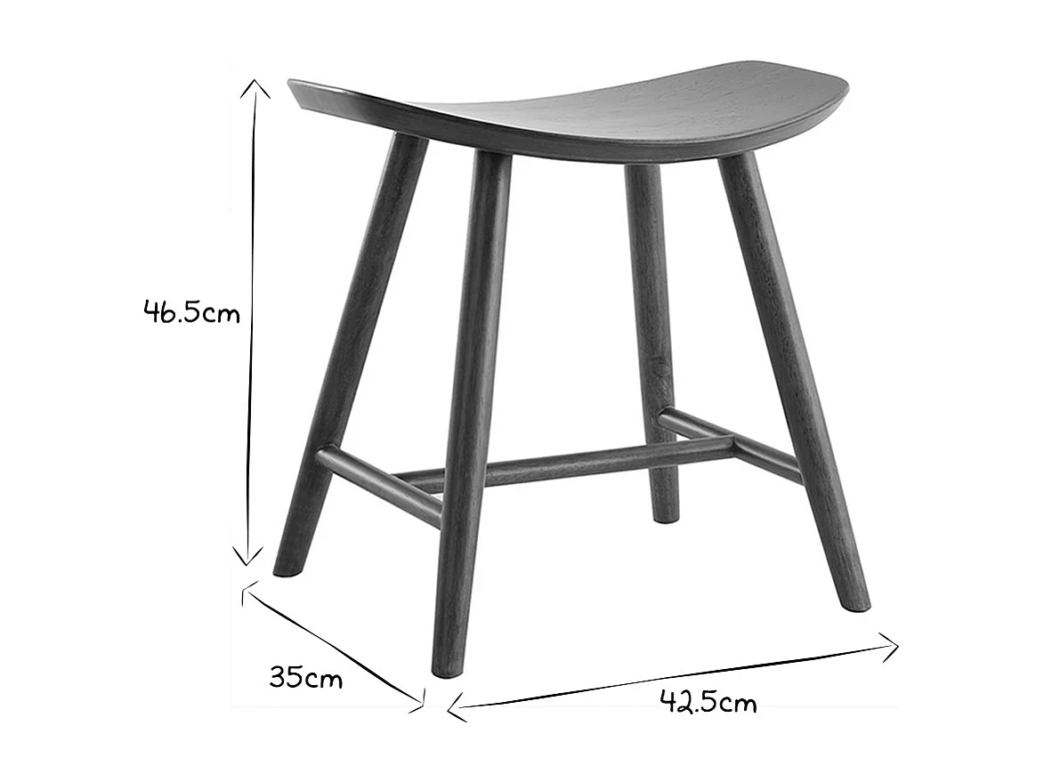 Hocker aus Nussbaum H46,5 cm DEMORY