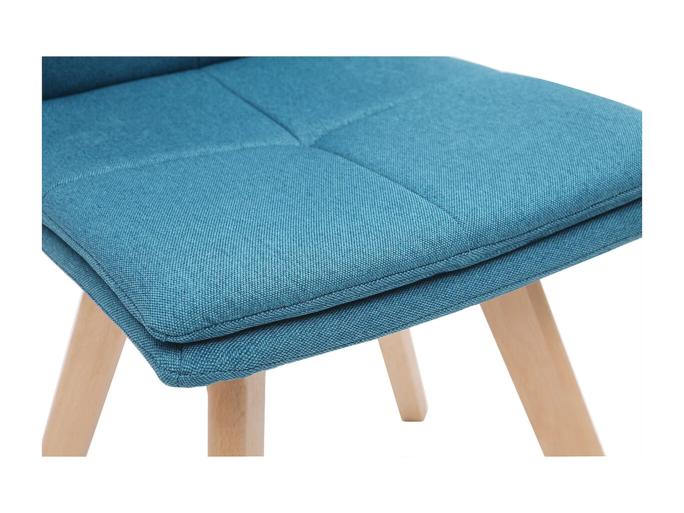 2er-Set Stühle skandinavisch blauer Stoff mit hellen Holzbeinen THEA