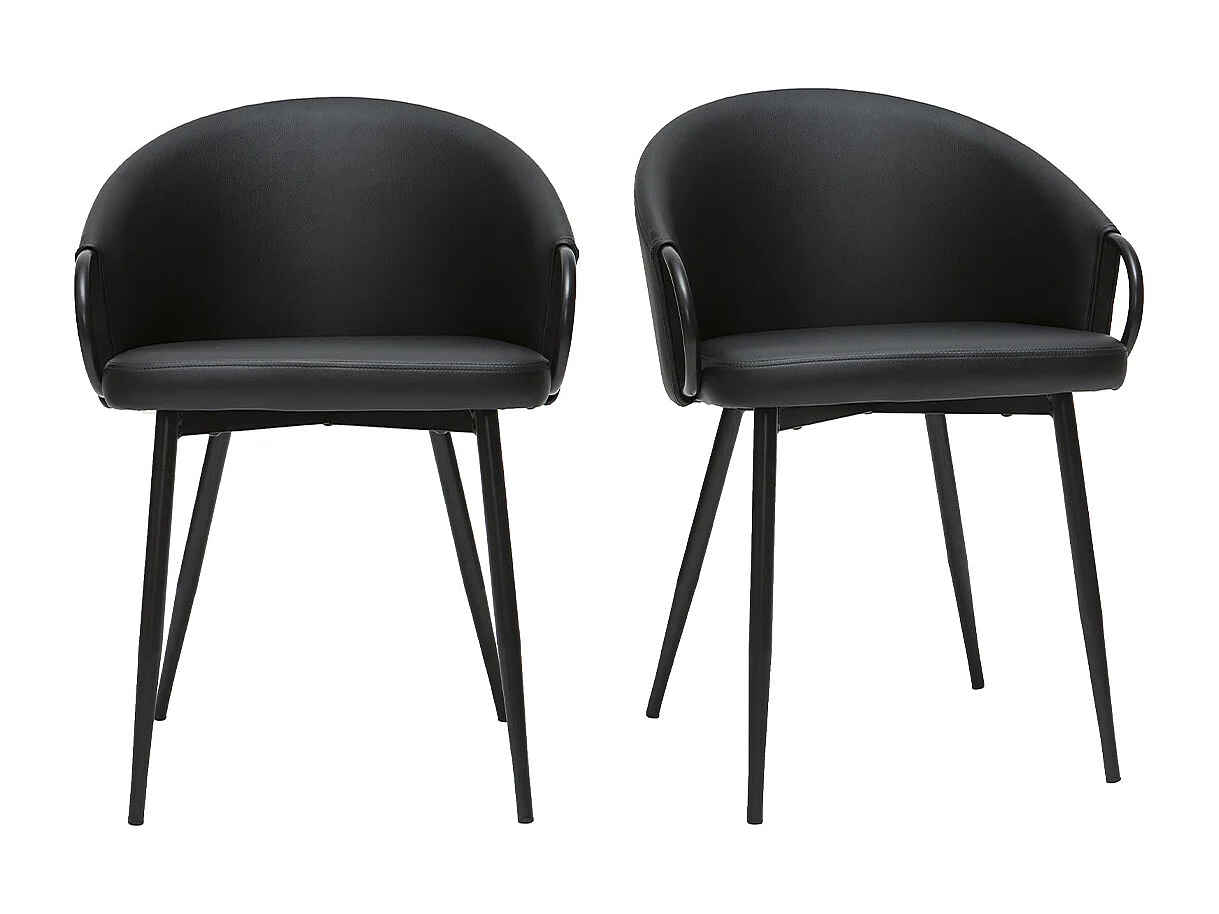 Schwarze Design-Stühle (2er-Set) PRECIO