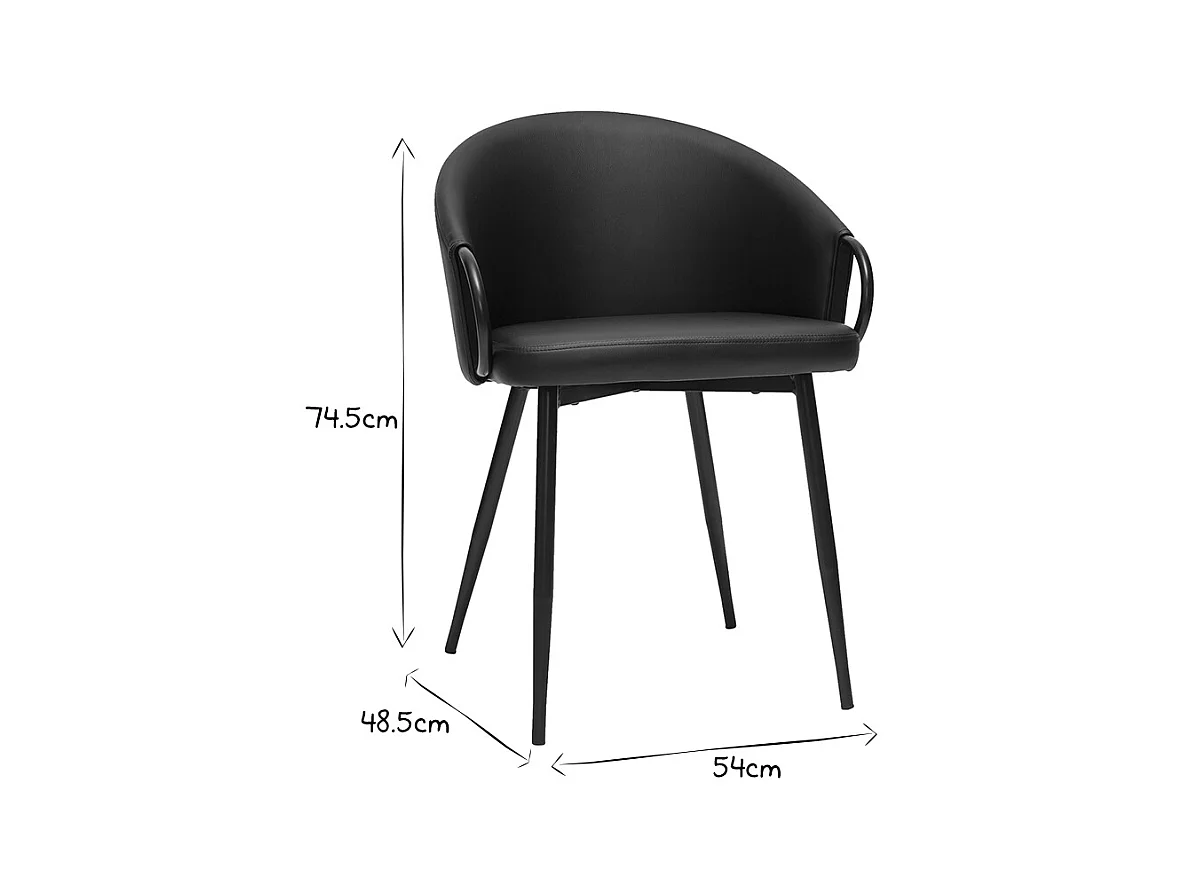 Schwarze Design-Stühle (2er-Set) PRECIO