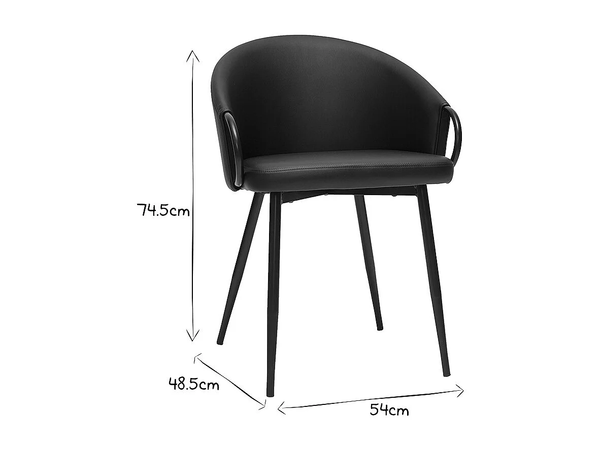 Chaises design noires (lot de 2) PRECIO
